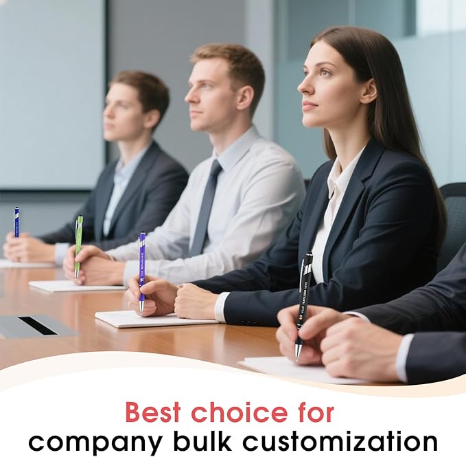 ENOMY Personalized Pens Bulk Free Engraved with Logo/Name/Message Black Ink Custom Pens Customized Stylus Ballpoint Pens Ideal Gifts for Business Anniversary (10)