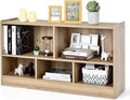 Tangkula 5 Cube Bookcase, 2 Tier Wooden Storage Open Bookshelf, Multipurpose Display Storage Cabinet for Living Room, Bedroom, Hallway, Kid's Playroom, Reading Nook (Natural)