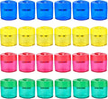 AUSTARK 24Pcs Pencil Sharpener Manual, Assorted Color Small Dual Hole Pencil Sharpeners Bulk with Lid for School Office Home (Oval-24)