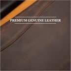 Geslun Genuine Leather Portfolio, Legal Size 8.5 x 14 Pad Holder, Business Padfolio for Men and Women, Zippered 14" Laptop Organizer, Executive Professional Work Travel Notepad Folio, Dark Khaki