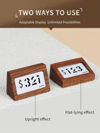 6 Pack Mini Wood Price Tag Label Holder Tabletop Stand or Recline Small Sign Holder for Retail Store Boutique Name Card Restaurant Food Labeling (1.57X0.79 in)