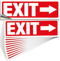 iSYFIX Exit Signs Stickers 12 Pack 12x4 Inch - Laminated Premium Vinyl Directional Right Arrow Signs for Buildings, Office, Workplace, Stores, Schools, Theaters, Parking, Restaurants, Factories