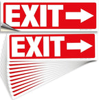 iSYFIX Exit Signs Stickers 12 Pack 12x4 Inch - Laminated Premium Vinyl Directional Right Arrow Signs for Buildings, Office, Workplace, Stores, Schools, Theaters, Parking, Restaurants, Factories