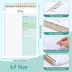 Thboxes 2 Packs To Do List Notepad, 104 Pages To Do List Notebook A5 Undated Daily Planner Notepad with Task Checklist Home Office School Supplies