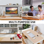 Leather Desk Pad, Large Mouse Pad, Leather Desk Blotter, Non-Slip Desk Pad Protector, Office Desk Pad, Waterproof Desk Mat for Home Office and Decor - Beige (35.4×15.7 Inches)