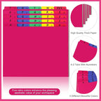Noveread 1 Set 25 Alphabet File Dividers A-Z Tab Letter Size 1/5 Cut Tab Positions Alphabetical Number File Folder Organizer Guides Cabinet and Desk Dividers for School Office(Bright Colors)