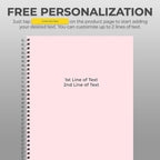 Custom Spiral Notebook Journals with a Pastel Pink Colored Cover - 6 Pack of 8.5" x 11" – College Ruled, Hard Cover, 50 Sheets Per Book – For Journaling, Office, School Supplies, etc.