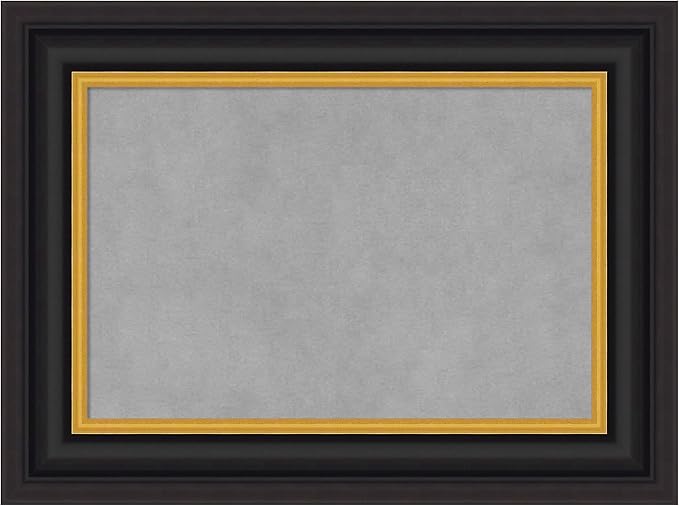 Amanti Art Black Framed Magnetic Board 18x24 Small Vision Board for use with Magnets, 100% Metal Sheet to Display Items as Office Decor or for Home Organization in mudroom, Kitchen or Kids Room