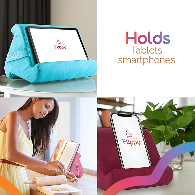 Flippy Original Tablet Pillow Stand & iPad Holder, Gift for Book Lovers & Readers, Multi-Angle Stand with Storage for Lap, Desk & Bed, Compatible with Kindle, Fire, iPad & Samsung, I Wanna Go to Miami