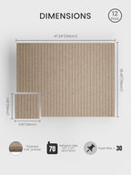 Bumusty Large Cork Board Alternative-47 x35 Felt Bulletin Board Tiles, with 30 Pushpins, 70 Adhesive Tabs, 12-Pack Slat Wall Paneling, Cork Boards for Office Push Pin Board Felt Board-Dark Camel