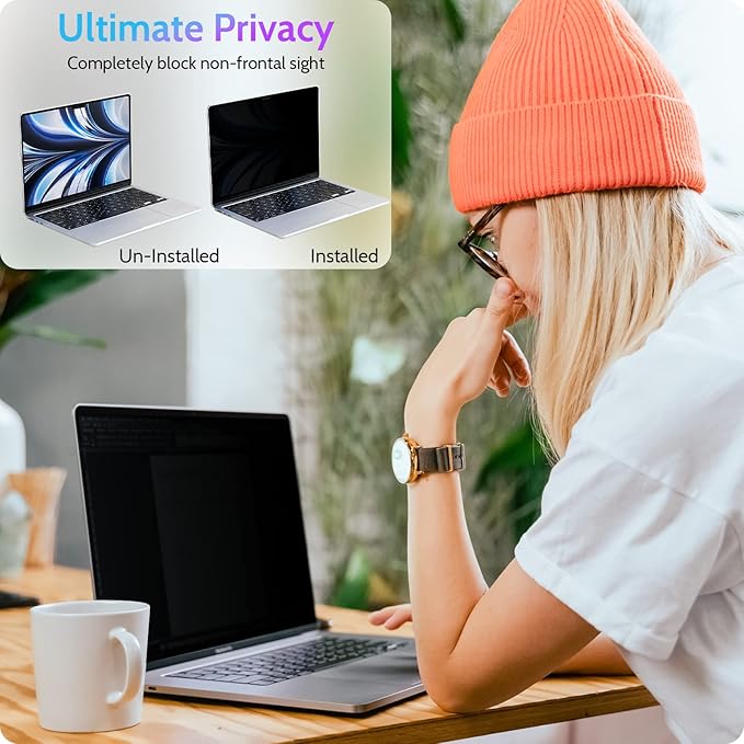 Peslv Magnetic Privacy Screen for Macbook Air 13.6/13 Inch (2022-2025, M2, M3, M4), Removable Matte Anti Glare Blue Light Protector Private Security Filter for 13.6inch Mac Laptop Computer