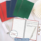 GINMLYDA 6Pack Small Spiral Notebook A5, 8.25x5.5” 120 Lined Pages Wide Ruled Spiral Journal Bulk Blank Kraft Cover Spiral Bound Notebook & Writing Pads for Home Office Meeting Work Note Taking