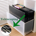 Hanging rose gold file manager, equipped with 6 letter sized plastic organ folders, file baskets, file boxes, storage boxes, office and study supplies, black