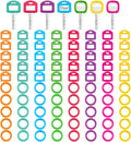 Blulu 80 Pcs Key Labels Key Color Covers Caps Tags Covers Set Plastic Keys Identifier Rings Toppers for Tags Organization House, 2 Styles(Rainbow Color)