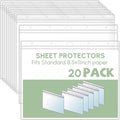 Sinload 20 Pcs Heavy Duty Sheet Protector 8.5 x 11 Inch Job Ticket Holder Waterproof Resealable Zip Page Wall Sign Holder Clear Dry Erase Document Sleeve Magazine Protector Horizontal(12.4 x 9.8 Inch)