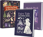 Fuxi Coloring Books for Kids Ages 8-12 Girls, 50 Sheets (73lb/120gsm) Blank Paper Drawing Pad + 50 Designs Blank Paper for Kids Coloring, Christmas Gifts for Grandkids.