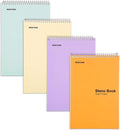 Mintra Office Steno Book - (Pastel Colors, 4 Pads/Pack, Graph Ruled) - 6inx9in, 70 Sheets, Notebook for writing notes in school, university, college, work, office