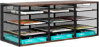 PAG-Mass Mail Sorter Adjustable Holder, Countertop Literature Organizer, Student Mailbox for Classroom, Desktop Bill Paper Organizer for Office Home School, 12 Compartments, Brown