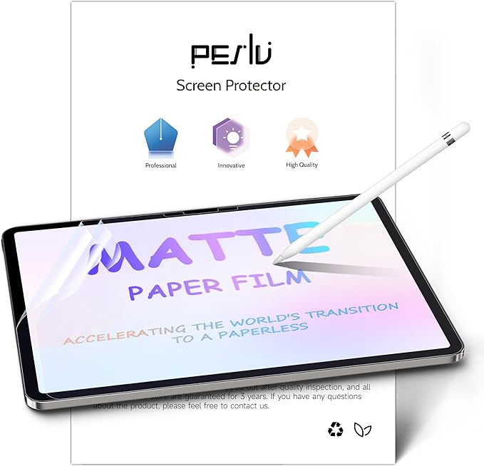 Peslv 2 Pack Like Paper Screen Protector for iPad Air 13 Inch 2024/2025 (M2/M3, 6th/7th Gen), Matte Anti Glare PET Film/Blue Light Filter Eye Protection Cover/Drawing & Writing Feel Like on Paper