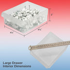 Akro-Mils 24-Drawer Plastic Drawer Storage Cabinet for Garage Organization, Bead Organizer, Building Bricks Storage, Teacher Toolbox, Makeup Organizer, 20" W x 6" D x 16" H, 10124 Black