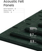Fluxynara Felt Bulletin Board Tiles -28"x18" with 40 Adhesive Tabs, Cork Board Alternative for Office Decor, Push Pin Board Wall Organizer 6-Pack (Pine Green)