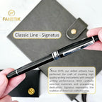 FANSTIK Customized RollerBall pen with name (MADE IN USA), stainless steel, black and silver, luxury engraved pen personalized for men and for women. (RollerBall Black-Silver)