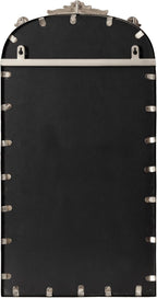 Kate and Laurel Arendahl Arch Pinboard; 13 x 25; Silver; Framed Arched Ornate Vintage Cork Board for Use as Motivational Vision Board or Wall Organizer