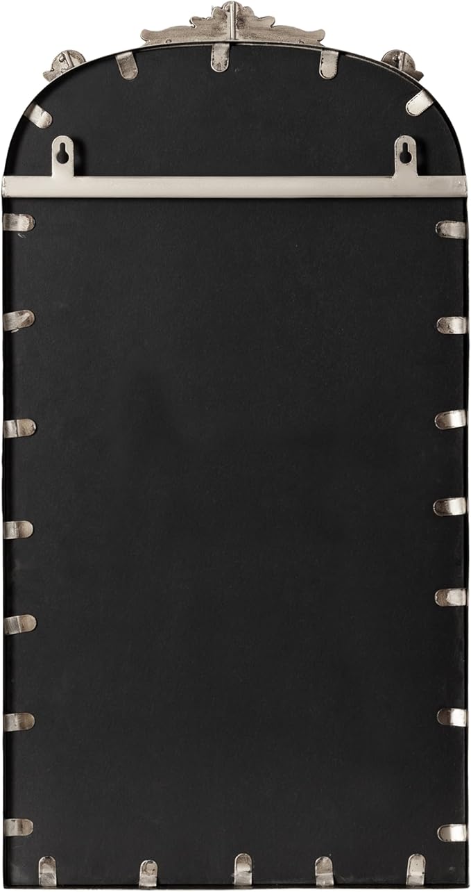 Kate and Laurel Arendahl Arch Pinboard; 13 x 25; Silver; Framed Arched Ornate Vintage Cork Board for Use as Motivational Vision Board or Wall Organizer