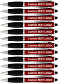HEYZARDA Personalized Pens with Name Text Icon Logo Engraved for Business Office Custom Ballpoint Pen 50 100 Pcs Optional, Red