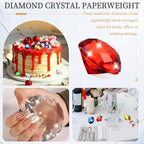 PATIKIL 8 Pcs Diamond Crystal Paperweight, 30mm / 1.18 Inch Crystal Paperweight Paper Weight for Home Office Desktop Table Decor Wedding Party Jewelry Ornaments, Red