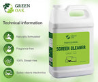 Green Oak Screen Cleaner Refill Professional Screen Cleaner Spray - Best for LCD & LED TV, Tablet, Computer Monitor, Phone - Safely Cleans Fingerprints, Dust, Oil (1 Gallon)