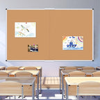VIZ-PRO 60" x 48" Large Cork Bulletin Board, Foldable & Wall-Mounted Notice Pin Board with Silver Aluminum Frame, for School Home Office - 5' x 4' Corkboard