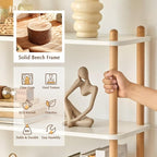 IOTXY 4-Tier Wooden Shelf Bookcase - Modern Open Bookshelf, Free Standing Storage Rack, Multifunctional Display Stand for Home and Office, Oak, Rectangle
