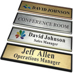 SINKAA Personalized Name Plate for Door or Wall, 2 x 8 inch Custom Office Aluminum Door Name Plates with Two Lines Custom Text, Office Gifts for Coworkers Boss Teacher, Employee Appreciation Gifts