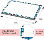 SXboxing Sticky Notes 4X6 Inches, 2 Pack Large Cute Self-Stick Pads, Bright Funny Memo Pads Easy to Stick for Home, Office Cute Blue Butterfly