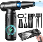 Electric Compressed Air Duster - 33,0000 RPM High-Speed Air Blower Gun, Rechargeable Mini Turbo Fan Cordless for Keyboard, PC, Car, Home & Outdoor Cleaning Dust, Replaces Compressed Air Cans