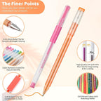 LANRENWENG 400 Pack Gel Pens for Adult Coloring Books, 200 Colored Gel Pen Include 200 Refills with 40% More Ink,Glitter Gel Pens Set for Coloring Books Drawing Journaling Scrapbook Art Supplies
