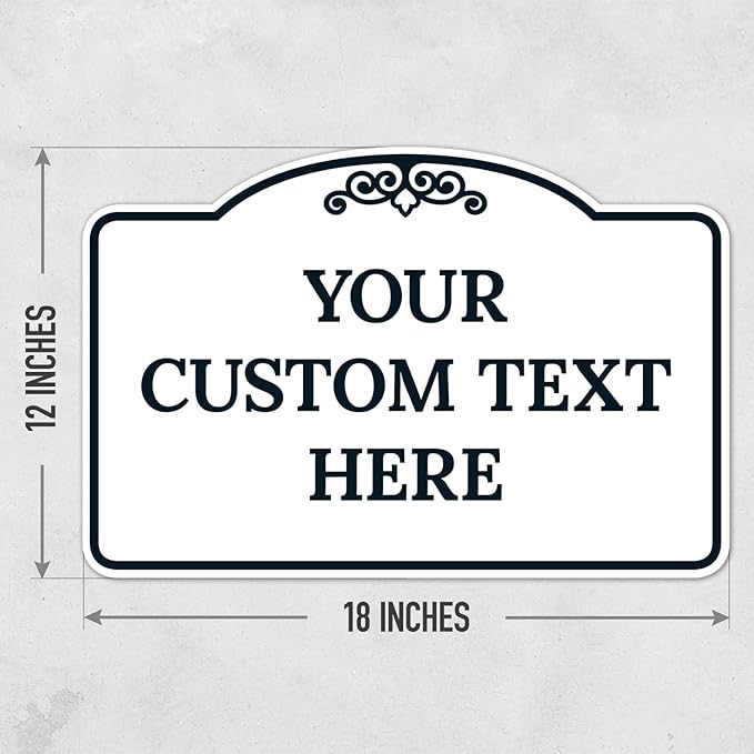 Custom Decorative Sign, Personalized Metal Sign for Driveway, Home, Airbnb, Door Plaque,White Background Black Border 12x18 Inches, ACM, Fade Resistant, Made in USA by Sigo Signs