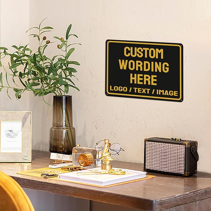 Custom Sign Bulk Personalized Metal Signs For Outdoor Indoor Business Home Store Office Yard Street Lawn Make Your Own Customized Signs With Your Logo Text Photo, 12x16inch
