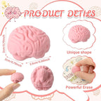 Gilprop 24 Pcs Brain Shaped Erasers Bulk, 1 Inch Mini Halloween Erasers Halloween Party Favors Fun Classroom Supplies Cute Novelty Gifts for Students Teacher Must Haves (Pink)