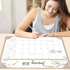 Desk Calendar 2026-2027 with Desk Mat – 22" x 17" Large Desk Pad Calendar Runs from January 2026 to June 2027, Floral Design Desktop Calendar with To-Do, Notes for Planning, Organizing, and Scheduling Your Life (Apricot)