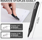 MARSROCK Effortless Stapler for Desk with 40-50 Sheet Capacity, 2000 Staples, 1-Touch Stapling, Ergonomic & Easy to Load Desktop Staplers, Heavy Duty Stapler, and Magnetic Staple Remover, Black