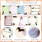 Lovarywow Dachshund Sticky Notes Gifts - 9Pack Cute Sticky Notes 3x3 Weiner Dog Gifts for Women Cartoon Dachshund Notepads Dog Self-Stick Notes Pads Office School Supplies Dachshund Gifts 450 Sheets