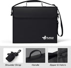 FLASLD Fireproof Document Bags, 15x12x5” Large Fireproof & Water Resistant Bag, Holder Home Office Portable Filing Storage for Valuables, Fireproof Folder FireSafe Box for Cash, Passport