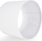 White Linen lampshades Large Drum Lamp Shade 16" Top x 16" Bottom x 12" High (Spider) Modern Lamp Shade for Table&Floor Lamp - Lampshades Replacement By GO&SO Assembly Required