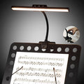 AETEE Super Bright Music Stand Light, LED Clip On Light,Magnetic Base, Removable Rechargeable Battery Operated, Long-Lasting USB-C Eye-Care Clamp Lamp, Gooseneck Design for Sheet Music, Black
