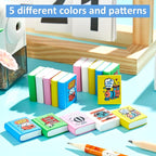 party greeting 100Pcs I Love to Read Pencil Erasers Fun Erasers Bulk for Kids Read Across America Prizes Drawing Sketching Supplies Reading Positive Reward Gift School Classroom Teacher Colorful