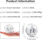 EUSTUMA Hand Blown Glass Penguin Paperweight,Sea Animal Ornament for Fish Tank Aquarium,Sea Animals Collection for Birthday Gift,Paperweight Glass Ball