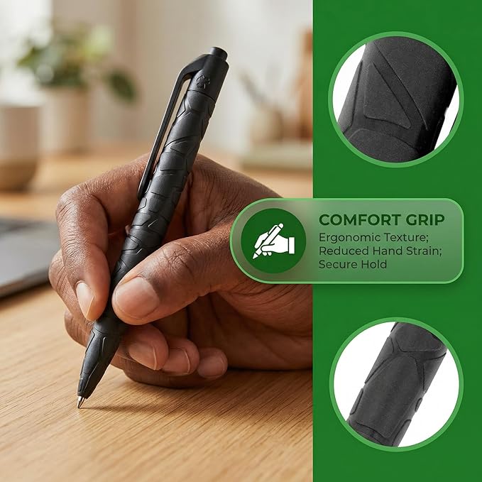 Green Mila Durable Pens, 1.0mm Ballpoint Pens Premium Writing Quality for School, Home & Daily Use - Pack of 4