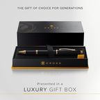 Cross Century II Refillable Rollerball Pen Presented in a Luxury Gift Box - Medium Point, Black Ink, Black & Gold